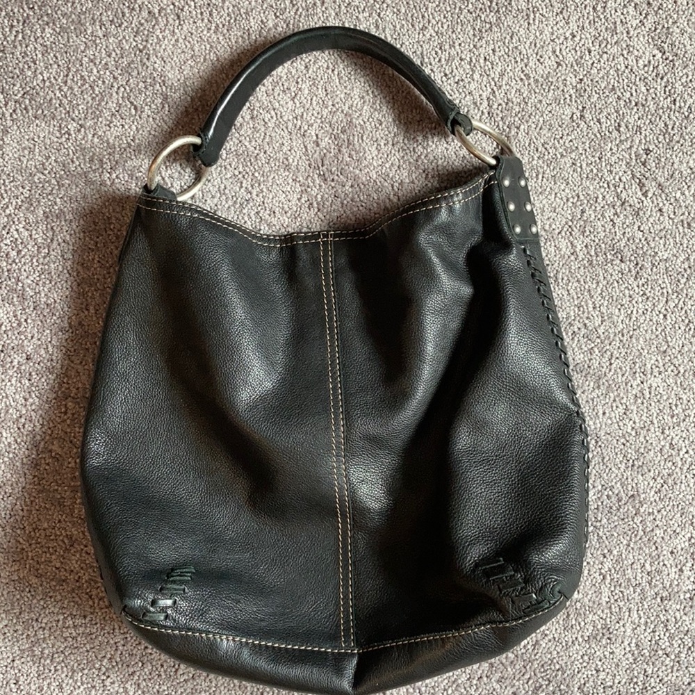 Lucky Brand leather slouch hobo bag - black